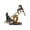 Miniatyrbillede 2 af 2: dekorativ figur sort guld metal harpiks mennesker moderne (27 x 9 x 27,5 cm)