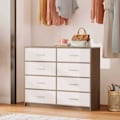 Miniatyrbillede 2 af 2: Kommode - AKTIVE - 114x30x92 cm - 5 skuffer - Moderne design - Praktisk og holdbar Grå hvid