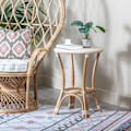 Miniatyrbillede 2 af 4: Sidebord - Beige naturrattan - 50 x 50 x 67 cm