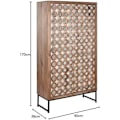 Miniatyrbillede 2 af 2: Garderobe - HOME ESPRIT - Brun Sort Sølv - 90 x 38 x 170 cm - 2 døre - Træ Flerfärgad