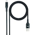 Miniatyrbillede 1 af 2: Nanokabel 10.10.0401-COBK - USB 2.0 kabler, kompatibel med Apple-enheder, mesh, sort, 1 meter
