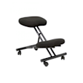 Miniatyrbillede 1 af 4: Ergonomisk fast kontorstol, justerbar til forskellige positioner og på hjul. polstret sæde i sort BALI stof (MED