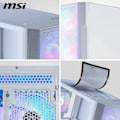 Pikkukuva 2 / 2: MSI MAG Forge M100R Valkoinen Micro-ATX-kotelo - GPU-tuki jopa 300 mm, ARGB-tuulettimet, magneettiset pölynsuodattimet, Lasi