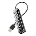 Miniatyrbild 2 av 4: NGS IHUB7 TINY - 7-portars USB 2.0 Hub med 5V-1A strömadapter, universellt kompatibel, "Plug and Play"