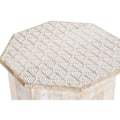 Miniatyrbillede 4 af 4: brunt hvidt sidebord mangotræ (49 x 49 x 53,5 cm)