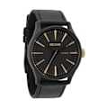 Miniatyrbillede 2 af 4: Montre Sentry Leather Nixon Sort Guld Svart