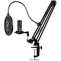 Miniatyrbild 1 av 2: Phoenix USB Microphone Condenser Professional Studio, Streaming, Justerbar Ledarm, Antivibrationsfäste, Filter Flerfärgad