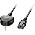 Miniatyrbillede 1 af 2: Lindy BS 1363A (M) strømkabel til IEC 60320 C13 3m støbt sort UK