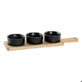 Miniatyrbillede 1 af 3: Aperitif platter - DKD Home Decor - Akacie og stentøj - Sort/beige - 38 cm - 12 enheder svart/beige
