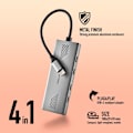 Miniatyrbild 4 av 6: USB-C-hubb - NGS - WONDER4-C - 4 portar - 5 Gbps - Aluminium - 180 mm