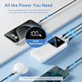 Miniatyrbillede 3 af 6: USB-C powerbank, 2xUSB, Micro-USB, LED-skærm, PD22.5W, 20000mAh - Vention (FHLB0) - Sort