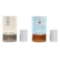 Miniatyrbillede 2 af 4: tofarvet lysestage i voksglas 13 x 13 x 21 cm (2 enheder)