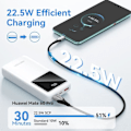 Miniatyrbillede 5 af 6: USB-C powerbank, 2xUSB, Micro-USB, LED-skærm, PD22.5W, 20000mAh - Vention (FHLB0) - Sort