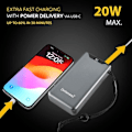 Miniatyrbillede 3 af 4: Intenso Powerbank F20000, Ekstern Batteri med PD 20 W QC 18 W, USB-C og USB-A port, 20.000 mAh, Grå