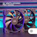 Miniatyrbillede 2 af 3: Sæt 2 120 mm blæsere - MARS GAMING - MF-PROX2 - Ultra-Silent - Anti-Vibration System