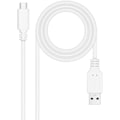 Miniatyrbillede 1 af 2: NANOCABLE 10.01.4001-L150-W - USB 3.1-kabel, Gen2 10 Gbps 3A, USB-C han til USB-A han, hvid, 1,5 m