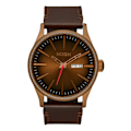 Miniatyrbillede 1 af 4: Ure - Nixon - Sentry Leather - Læder - Vandtæthed 100m - Chic Stil Brons/svart