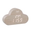 Miniatyrbild 1 av 6: T’nB - Cloud Digital väckarklocka med LED, multifunktions väckarklocka, justerbar belysning, 3 programmerbara larm – träfinish