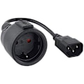 Miniatyrbillede 1 af 2: Strømadapterkabel - NANO KABEL - 10.22.0902 - C14 han til CEE7 hun - 50 cm - Sort Svart