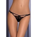 Miniatyrbillede 1 af 2: Obsessiv - Femme - Dobbelt snor blød og broderet - Sort - L/XL Svart S / M