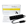 Pikkukuva 1 / 3: USB 3.0 Hub - StarTech.com - ST4300PBU3 - 4 porttia - Integroitu kaapeli - Musta