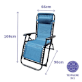 Miniatyrbild 2 av 6: Fällbar Chaise Longue för Utomhusbruk 90 x 108 x 66 cm Blå - Marbueno