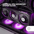 Miniatyrbillede 3 af 3: MARS GAMING MC-3GF, Gaming kabinet ATX, Triple hærdet glas, 2X ARGB bagventilatorer 120mm, lodret montering af grafikkort