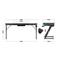 Miniatyrbillede 4 af 4: Bureau gaming HUZARO Hero 4.8 Sort RGB - LED-belysning, 160 cm bordplade, kulfiberfinish, headset- og krusholdere, ergonomisk RGB LED
