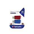 Miniatyrbillede 1 af 4: Verbatim V Store N CLICK 49308 USB-stick 32 GB rød, blå USB 3.0 2 stk.