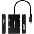 Miniatyrbillede 2 af 2: NANOCABLE 10.16.4307 - USB-C han til HDMI + DVI + DisplayPort + VGA-konverter, sort farve, 10 cm