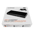 Miniatyrbild 3 av 4: 2-Power USB 3.0 Dockningsstation för dubbla skärmar - GigE