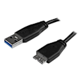 Pikkukuva 2 / 3: USB 3.0 slim A - Micro B -kaapeli - 50 cm - Musta - STARTECH
