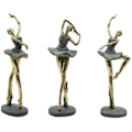 Miniatyrbild 1 av 2: Dekorativ statyett - HOME ESPRIT - Ballerina - Gyllene grå - 3 enheter - 10 x 15 x 43 cm Flerfärgad