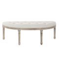 Pikkukuva 2 / 4: Classic Padding Half-Moon Bench Wood and Polyester Beige beige