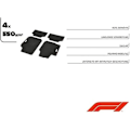 Miniatyrbild 2 av 2: Bilmattor - FORMULA 1 - CM580 - Svart/Vit - 4 delar - Universal Bilgolvmatta set, svart/vit