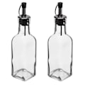 Miniatyrbillede 1 af 3: Sæt med olie og eddike - 5five - 2 flasker - Glas - Silikone - Rustfrit stål Transparent