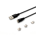 Pikkukuva 1 / 4: Savio CL-155 kaapeli USB 2 m USB 2.0 USB C Micro USB A-Lightning Musta