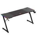 Miniatyrbillede 1 af 4: Bureau gaming HUZARO Hero 4.8 Sort RGB - LED-belysning, 160 cm bordplade, kulfiberfinish, headset- og krusholdere, ergonomisk RGB LED
