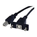 Miniatyrbild 1 av 3: Panelmonterad USB-kabel B till B - F/M - 30 cm - Svart - STARTECH