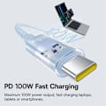 Miniatyrbild 6 av 6: USB-C till Type-C-kabel, Super Snabb Laddning 100W, 2m - Baseus Gem (P10373000311-01) - Galaxblå
