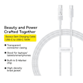 Pikkukuva 4 / 6: USB-C - USB-C - Supernopea lataus 100W, 2m - Baseus Gem (P1037373000211-01) - Kuuvalkoinen