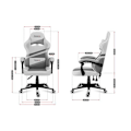Miniatyrbillede 4 af 4: Gaming Stol HUZARO FORCE 4.4 Hvid Stof - Ergonomisk - Justerbar - Drejelig Vit grå