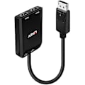 Pikkukuva 1 / 2: DisplayPort-keskitin 2 HDMI-porttiin - LINDY - Sovitin - 2 x 4K 30 Hz - AMD/NVIDIA/Intel-yhteensopiva - Musta