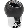 Miniatyrbillede 1 af 2: SPARCO LAZIO Gearskifteknap - Universal - Med flere gitre til at lime - Krom læder Sort hvid