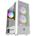 Pikkukuva 1 / 2: Nfortec - CAELUM Mid Tower Gaming PC -kotelo (ATX), mukana 3 x 120 mm ARGB-tuulettimet, etusäleikkö, karkaistu lasisivut, valkoinen