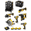 Pikkukuva 1 / 6: DeWALT Paketti DCK685P3T (DCD796 + DCF887 + DCH273 + DCG405 + DCS570 + DCS355 + 3x5,0Ah + DCB115 + TSTAK II + 2xTSTAK VI + TSTAK-alusta)