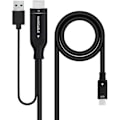 Miniatyrbillede 1 af 2: HDMI til USB-C konverterkabel - NANO KABEL - 1,8 m - Plug & Play - 4K ved 60Hz - HDMI kompatibel Svart