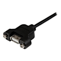 Miniatyrbillede 2 af 4: USB 2.0 panelmontering / Trunking A til A kabelforlænger - STARTECH - 60 cm - Dobbelt skærmet - Sort