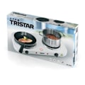 Miniatyrbillede 3 af 3: Tristar Dobbelt kogeplade KP-6245 2500 B 15,5/18,5 cm vit svart