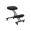 Miniatyrbillede 2 af 4: Ergonomisk fast kontorstol, justerbar til forskellige positioner og på hjul. polstret sæde i sort BALI stof (MED